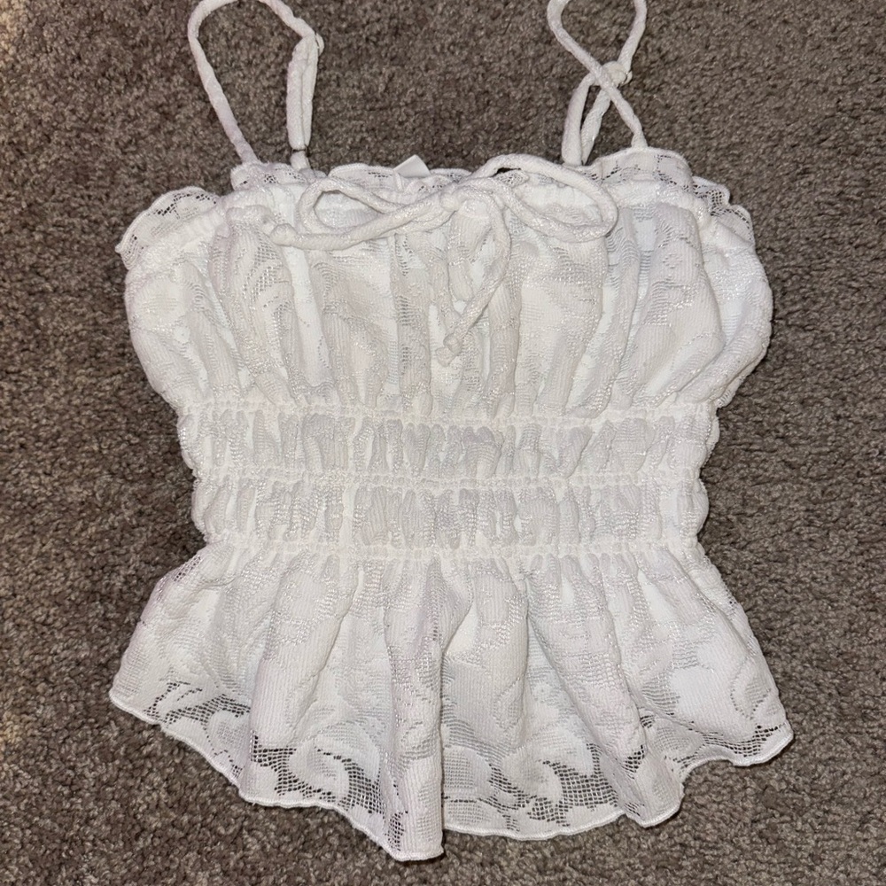 White Lace Sleeveless Top